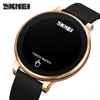 Wristwatches SKMEI LED Touch Watch Men Curved Mirro Design Wristwatch Mens Waterproof PU Strap Hour Fashion Digital Reloj Hombre Montre