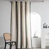 Curtain American Crochet Plaid Splicing Cream White Partition Door Floating Window Kitchen Living Room Balcony Bedroom
