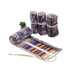 Torby ołówkowe 1224364872108 ROLL SZKOŁY PENTYL CASE CARVAS PENCIL CASE Makeup Pen Pen Torebka Rolka Painting Spiratera J230306