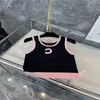 Dames T-shirt Designer 2024 Katoen Dames Tee Kort Vest Gebreid Tops Met Letters Print Meisjes Crop Runway Bodycon High End ZL0K