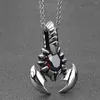 Colliers pendants beaux hommes de pierre rouge Scorpion Men de pierre dominante