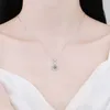 Chokers Smyoue 100% Real Necklace for Women Vvs Round Cut Diamond Pendant Girlfriend Jewelry S925 Sterling Silver Gra 230303