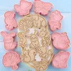 Pişirme Kalıpları 8 PC/Set Orman Hayvan Kurabiye Kesiciler Plastik 3D Karikatür Hamura Pasta Basarlanabilir Damga Mutfak Bisküvi Kalıp Bakewar J6v7