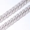 Factory Price Hip Hop Jewelry 12mm 19mm Wide 2rows 925 Silver Pass Diamond Tester Moissanite Diamond Necklace Cuban Link Chain