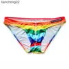 Мужские купальные костюмы радужные цвета мини-трусы Mens Thong Super Sexy Sexy Gay Swim Underwear Tanga Bouck Sumcin