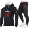 Menina de pilotos de tracksuits da primavera Autumn Casual Pullover Abarth Printing Suits Algodão Capuz de alta qualidade Troushers 2Pia Conjunto 230306