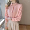 Blusas femininas chikichi senhoras cetim camisa de manga longa mulher branca vintage escritório toca femme 2023 moda blusa de mujer