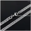 Kedjor 7/9/11/13mm mode 316L rostfritt stål silverfärg Curb Cuban Chain Men's Boy's Necklace Highly Polished 24 "
