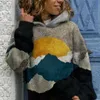 Kadın Hoodies Sweatshirts 2023 Sonbahar ve Kış 2023 Yeni kapüşonlu uzun kollu dijital baskılı kazak kadın T230303