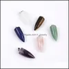 Charms Cone Shape Natural Stone Pendants For DIY Necklace Jewelry Chakra Reiki Healing Energy Pendant Wholesale Drop Delivery Findin Dholc