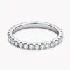 Wedding Rings Smyoue 09ct 2mm Ring voor vrouwen Men Volledige Enternity Match Diamond Band 100% 925 Solid Silver Stackable 230303