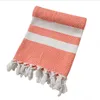 Serviettes de bain à pampilles Serviette de bain en coton turc Serviette de plage rayée Jacquard teint en fil Protection solaire Châle Robes BC434