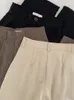 Damenhosen Capris JMPRS Hohe Taille Frauen Anzughosen Herbst Gerade Büro Damen Koreanische Mode Hosen Lässige Taste Lose Weibliche Schwarze Hosen 230306