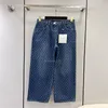 23SS Fw Dam Designer Byxor Jeans Med All-over Bokstavsmönster Knappar Dam High End Milan Runway Märke Casual Jersey Jogging Ytterkläder Denim Rak långbyxa