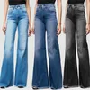 Jeans da donna Jeans a gamba larga da donna Vita alta Plus Size Jeans da donna Slim Fit Pantaloni in denim svasato Streetwear da donna Pantaloni con nappe 6125 230306