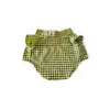 Abbigliamento per cani 1/2/3/5 Camicia Mantieni al caldo i cuccioli Quattro stagioni Traspirante Senza fibbie Morbidezza Abbigliamento per animali Piccolo plaid giallo S