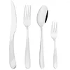 Set di stoviglie Drmfiy 4 pezzi Set di stoviglie in acciaio inossidabile Coltello Forchetta Cucchiaio Cena Posate Cucina Posate nere eleganti colorate