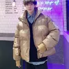 メンズダウンメンズストリートウェアヒップホップブルー冬のバブルジャケットコート2023メンズハラジュクウォームパーカオスの韓国のファッションパフジャケット