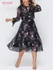 الفساتين غير الرسمية S.Flavor Women Flower Print Dresses Sexy O.