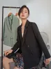 Women's Suits Blazers FSLE Office Ladies Casual White Blazer Women Spring Black Oversized Blazer Jacket Female Elegant Business Short Green Coat 230306