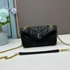 LouLou Kettentasche Messenger Bags Damen Umhängetaschen Handtaschen Echtes Leder Geldbörse Schulterhandtasche Gold Hardware Magnetschnalle