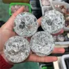 Figurine decorative in vendita pietre di guarigione in cristallo a sfere vetro a crack lucido