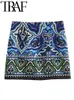 Skirts TRAF Mini 2023 Summer Women Fashion Printed Female Streetwear Vintage Casual High Waist A Line Short Y2k 230303