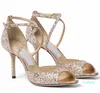 럭셔리 여성 Emsy Glitter Sandals 신발 크로스 오버 스트랩 레이디 하이힐 브랜드 검투사 샌들 리아 드레스 파티 웨딩 EU35-43 88