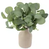 Dekorativa blommor Simulering Växt Eukalyptus Leaf Artificial Basket Vase for Home Decor Wedding Party Decoration Flores Artificiales