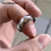 Clusterringen Zwarte meteoritekoa Wood Unique textuur Inlay Tungsten Carbide Ring voor 8 mm Men Women Wedding Slimeter Dome Polished 230303