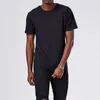 Camisetas para hombre Moda Hip Hop Color sólido Camiseta básica para hombre Verano Manga corta Cuello redondo Swag Hem Camiseta Negro Blanco Top Ropa