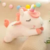 Belle poupée licorne arc-en-ciel en peluche, grande poupée, oreiller de couchage, cadeau en gros