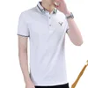 Camisa masculina camisa de moda masculina camisa pólo masculina solta negócios jovens bordados casual belo algodão puro puro de manga curta respirável