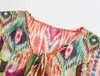 Bluzki damskie Elmsk Ethnic Style Vintage Kimono koszulka moda druk szyfonowy luźne bluzki kobiety