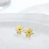 Hoop Earrings Gold Plated Stainless Steel Huggie For Women Trendy Daisy Flower Cartilage Earring Piercing Jewelry