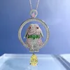 Charm Rabbit Diamond hanger 100% reëel 925 Sterling Silver Party Wedding Pendants ketting voor vrouwen Bridal Chocker sieraden Gift
