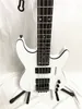 High Quality White 4 String Headless Electric Bass Closed Pickup Black Hardware