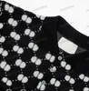 Xinxinbuy Men designer tee t shirt 23ss dubbla bokstaven jacquard stickad polo kort ärm bomullskvinnor svart vit grå khaki s-2xl
