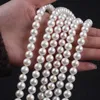Beaded Necklaces Fine Jewelry Selling Chinese Akoya Round Shape Natural White Color Pearl Strand 230306