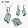 Earrings Necklace Gem s Beauty 925 Sterling Silver Modern Luxury Style Fine Jewelry Set Heterohexagon Green Amethyst For Women 230306