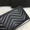 Portefeuille femme noir Zig Zag portefeuilles porte-cartes de crédit en cuir longue fermeture éclair marmont porte-monnaie mode amour pochette portefeuilles 2023