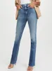Jeans femmes femmes rétro droit Denim pantalons longs fermeture éclair Stretch taille haute dames coton Jeans 230306