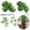 Decorative Flowers 20pcs/lot Artificial Bamboo Leaf Simulation Plastic Silk Cloth Leaves Branches Plant Wedding Home Garden Decorations