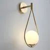 Wall Lamps Modern Copper Nordic Sconce Lights Living Room Background Lamp Bedroom Bedside Light Stairs Aisle