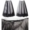 Kjolar kvinnor vintage spets sömnad gotisk vit svart veckad maxi 2023 kvinnlig lång lyx mjuk tyll tutu kjol petticoat