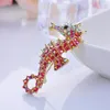 Broches Broches Coloré Peint Strass Broche Alliage Hippocampe Forme Animale Chandail Broche Clip Cardigan Corsage Marc22