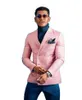 Men's Suits Pink Coat With Blue Pants Mens Sports Design Custom Made Tuxedo Jacket 2pc Casual Daily Dress Up Formal Wear Outfit Ma