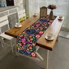 Table Cloth Mexican Style Colorful Floral Runners Linen Ethnic Wedding Party Family Dinner Decoration Runner