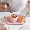 Ensembles de vaisselle assiette de petit déjeuner japonais créatif une personne bol en céramique poignée de ménage Dessert ensemble de vaisselle occidentale