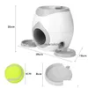 Dog Toys Tuggar Matic Pet Feeder Interactive Hämta Tennis Ball Launcher Training Throwing Hine Food Emission Device LJ201125 Drop D Otbop